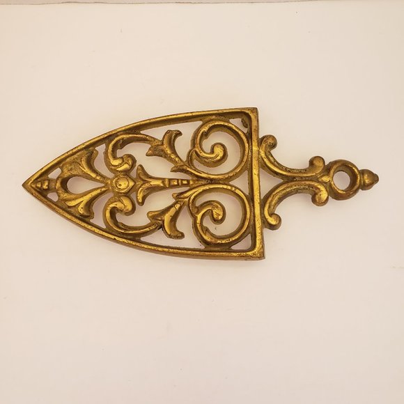 Vintage Gold Brass Kitchen Trivet Riser - Picture 7 of 9
